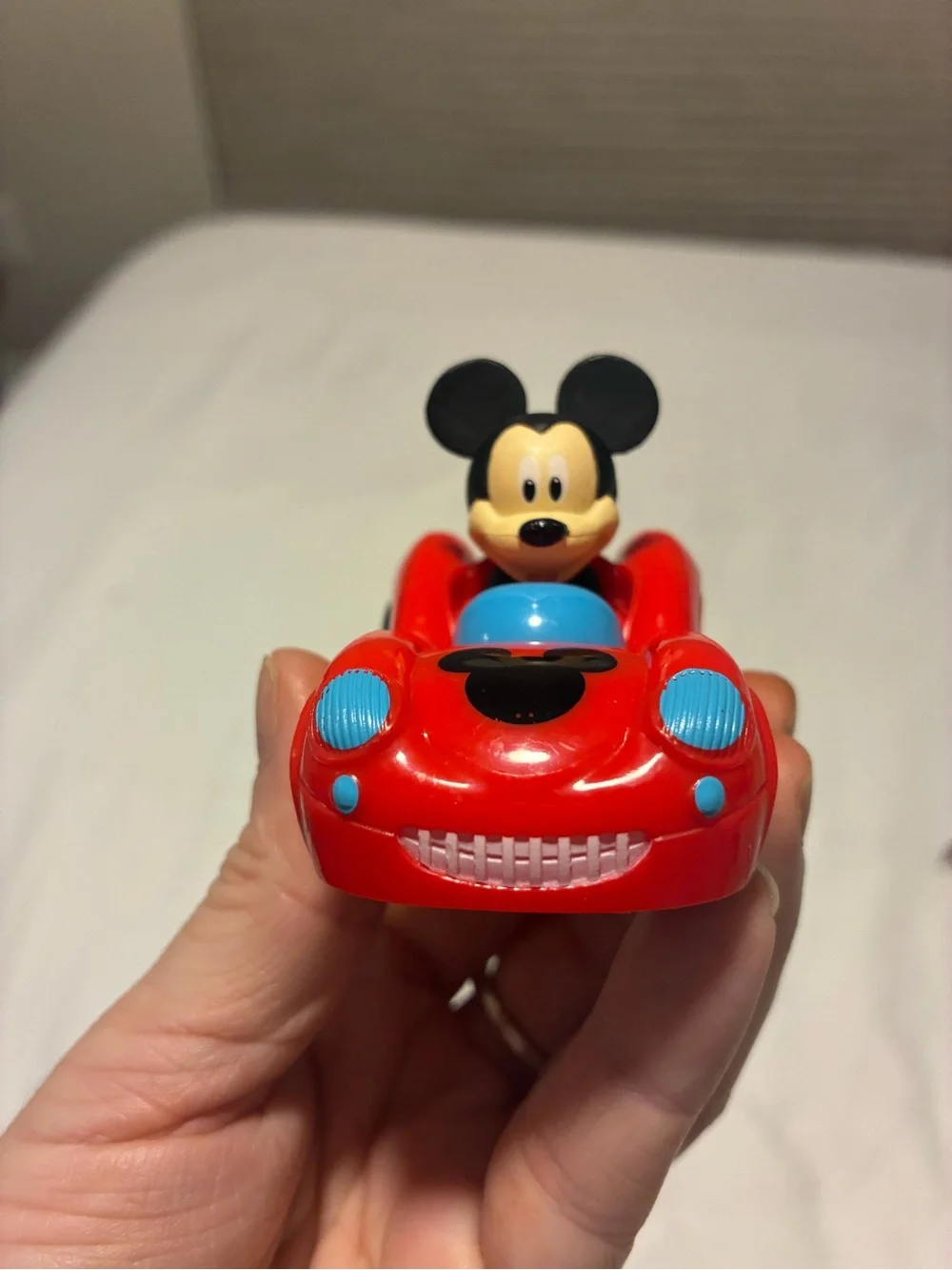 Disney Red Mickey Mouse Race Car Toy with Blue Accents